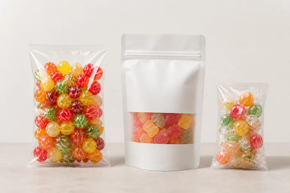 Illustrative unbranded candy package formats
