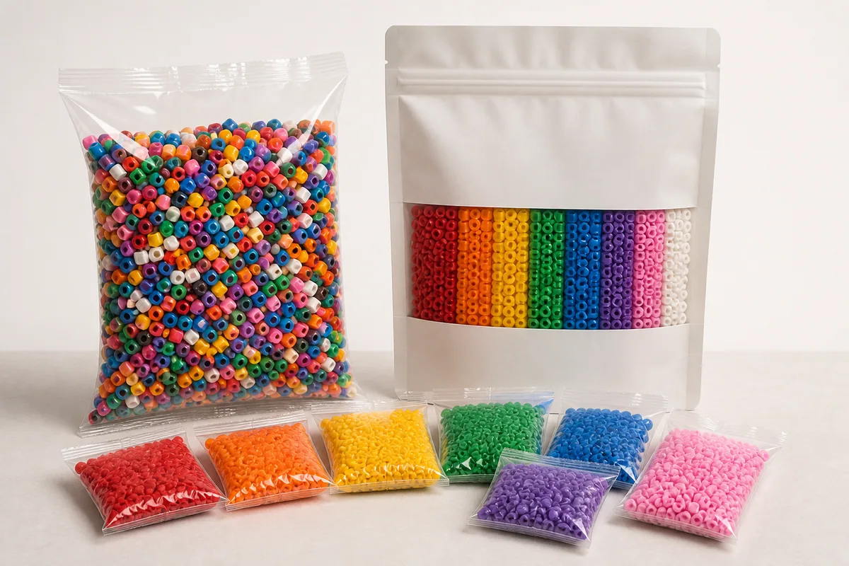 Illustrative unbranded fuse bead and craft bead package formats