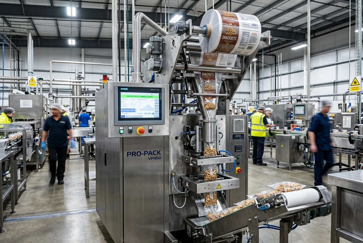 VFFS packaging machine for weighed frozen food applications